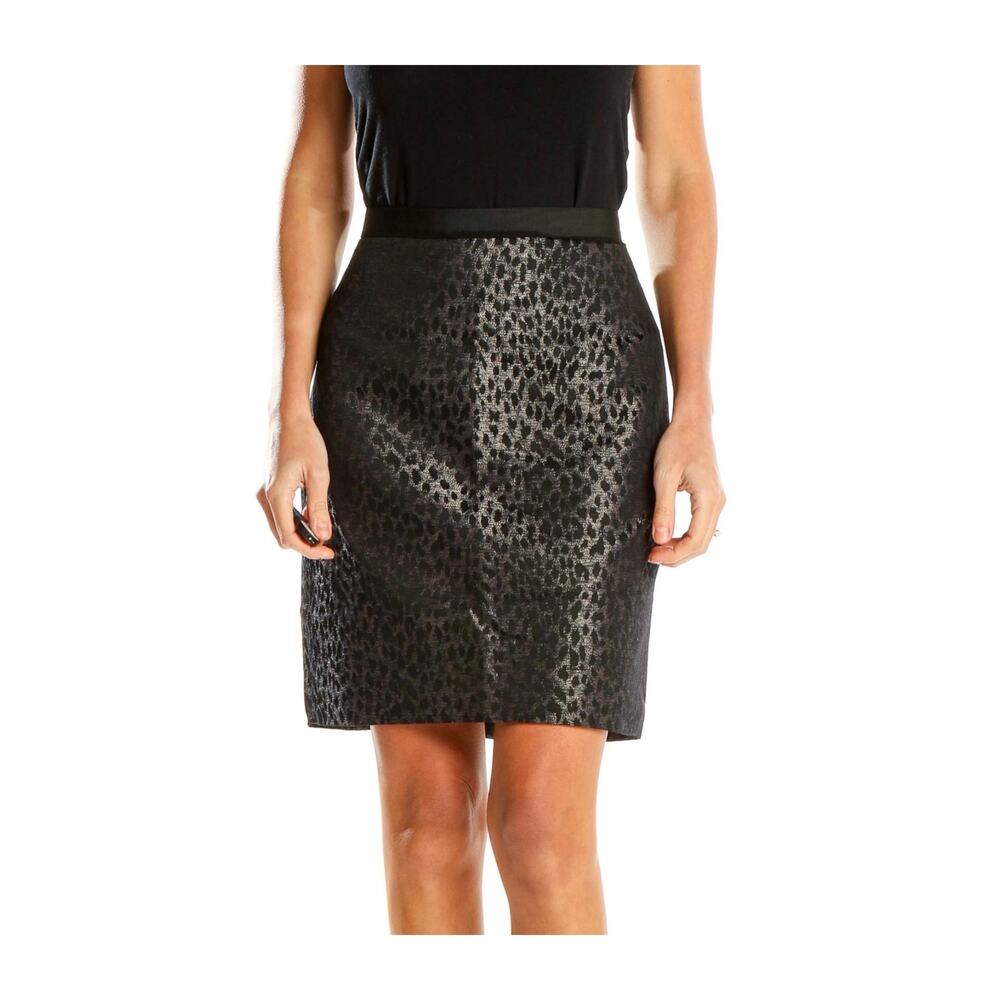 ANN TAYLOR Metallic Leopard Print Skirt Size 4